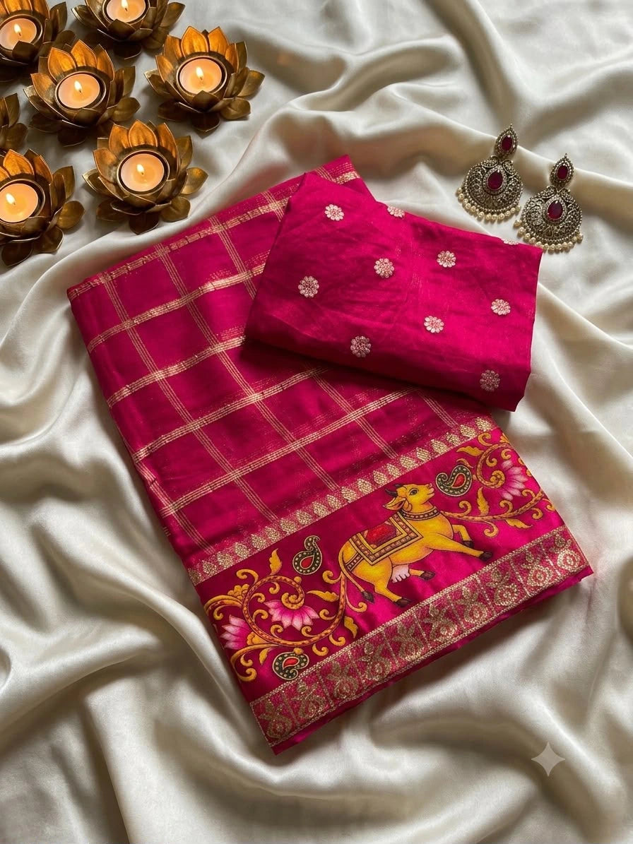 Viscose Georgette Saree with Blouse