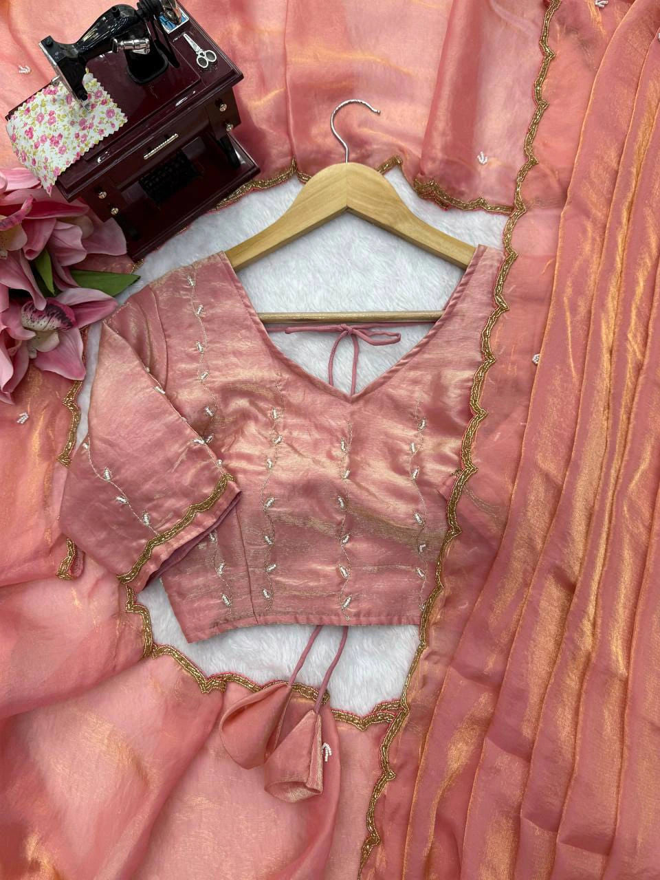 Designer Saree with Hand Work