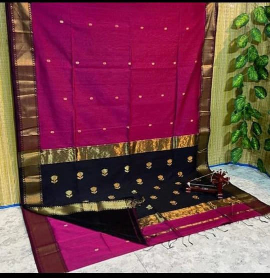 Silk Cotton Saree with Big Border