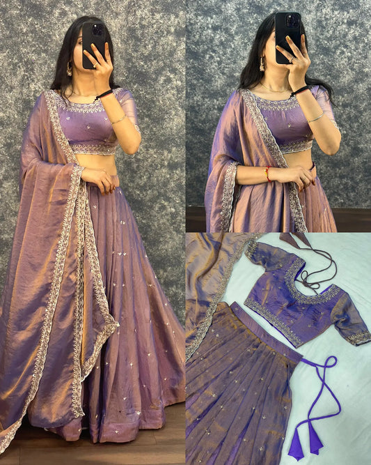 Traditional Tissue Silk Lehenga Choli Set