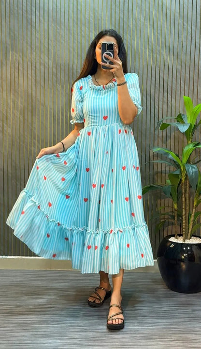 Festive Gown & Dupatta Twin Set (2-Piece Designer Combo)
