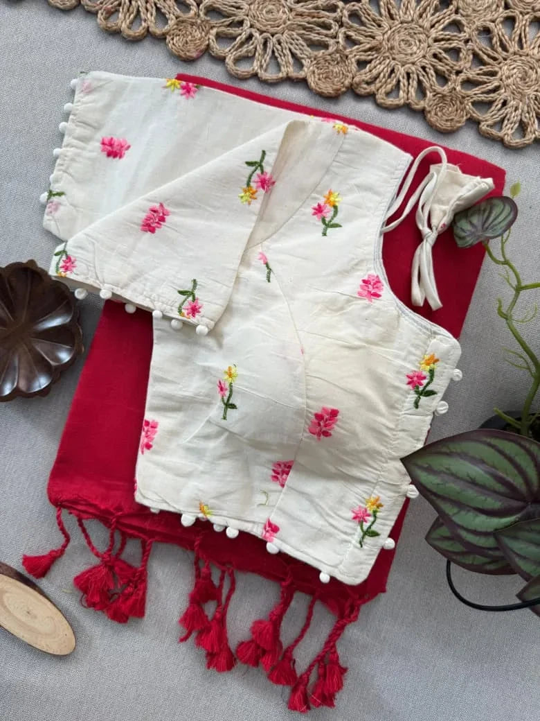 Saree + Readymade Blouse Combo (Ready-to-Wear Festive Set)