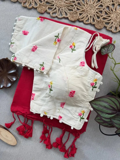 Saree + Readymade Blouse Combo (Ready-to-Wear Festive Set)