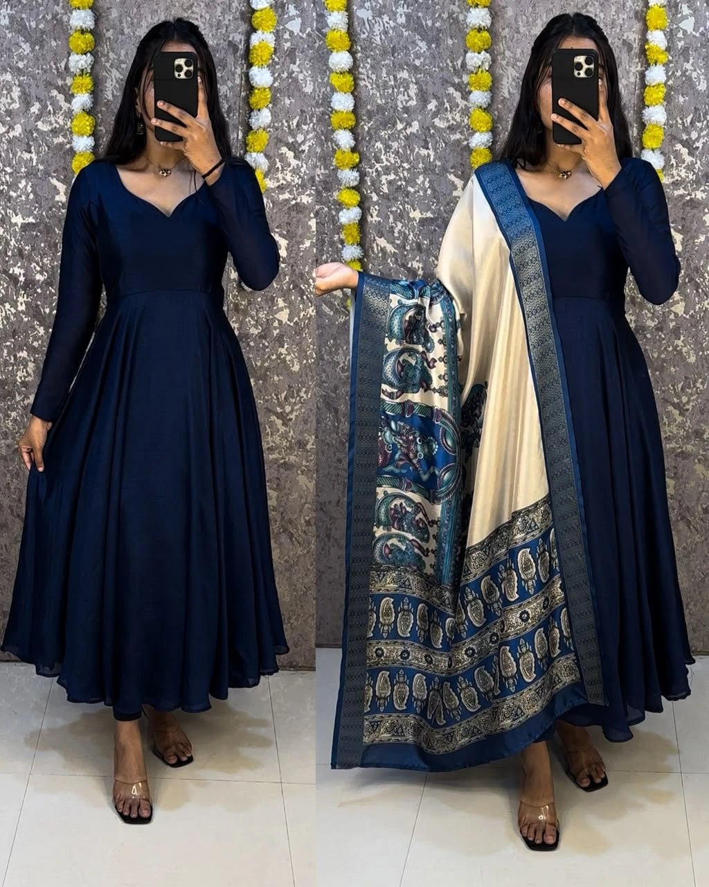 👸👑Launching beautiful plain vichithra anarkali with trending kalamkari dupatta👸👑