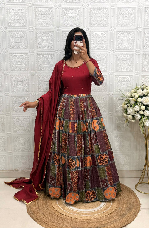 Vichitra Silk Gown