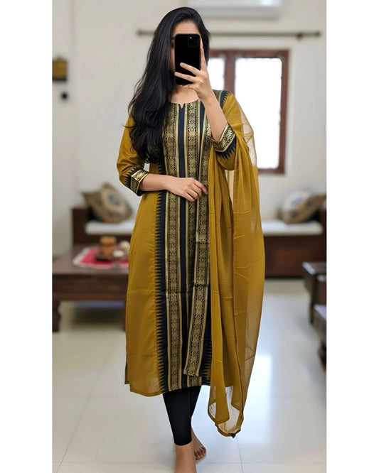 Silk Cotton Kurti Set