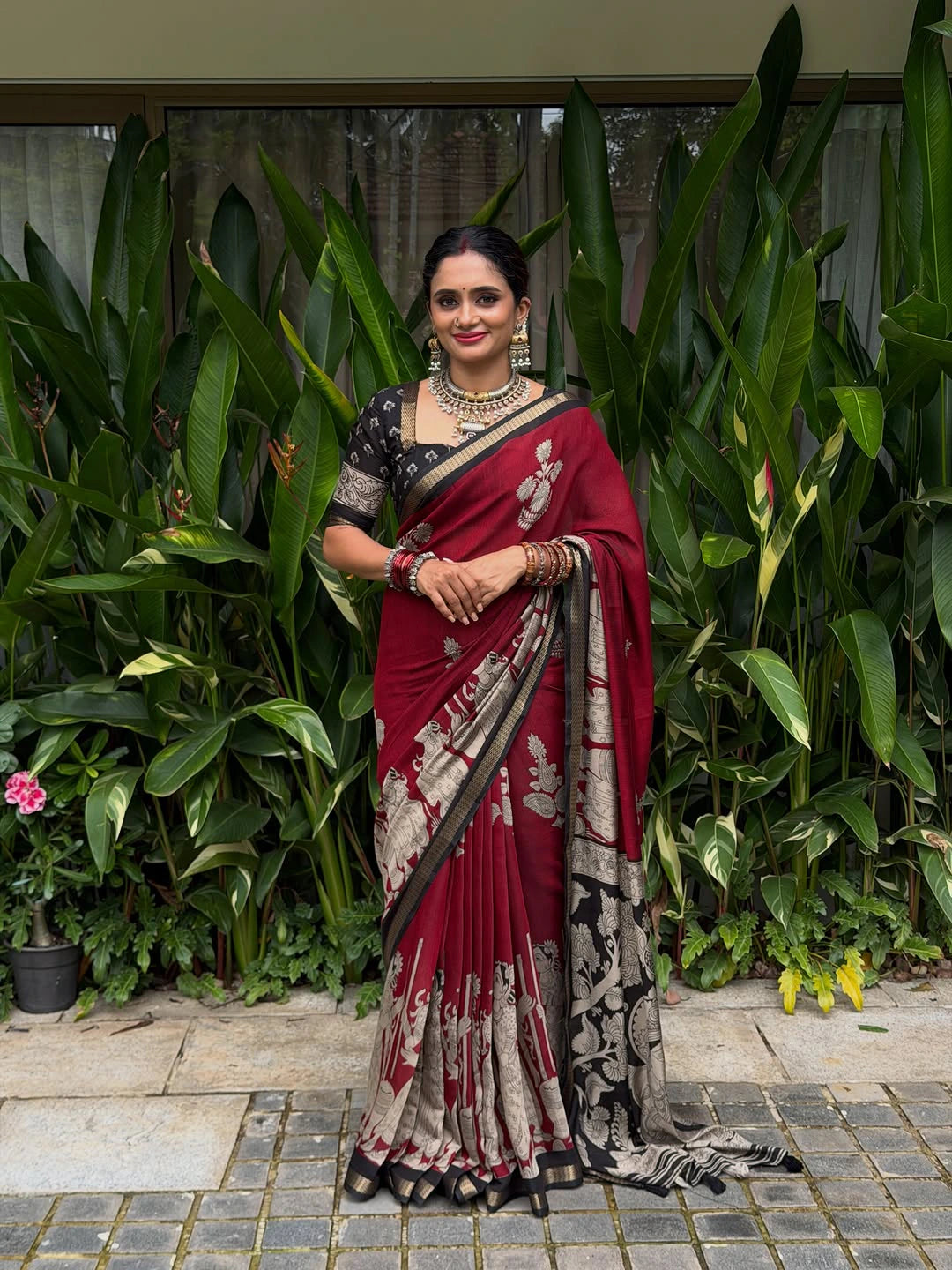 Georgette Zari Border Saree