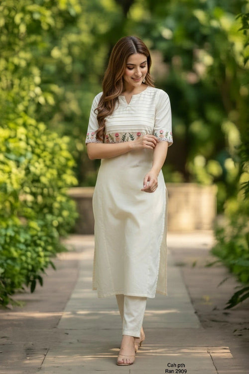 Cotton Embroidered Kurta set