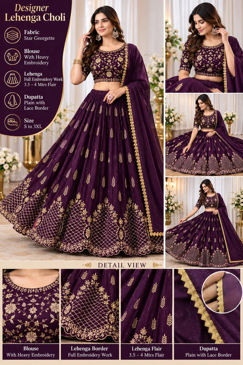 Georgette Embroidered Lehenga Choli Set