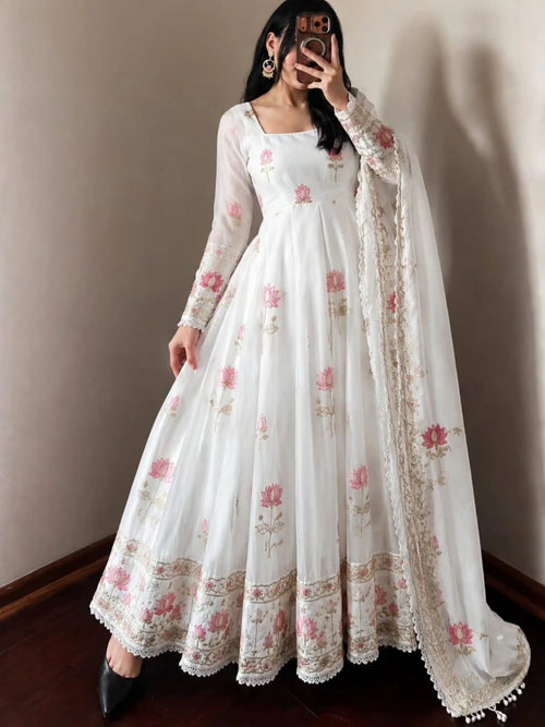 Fendy Silk Anarkali Gown Set