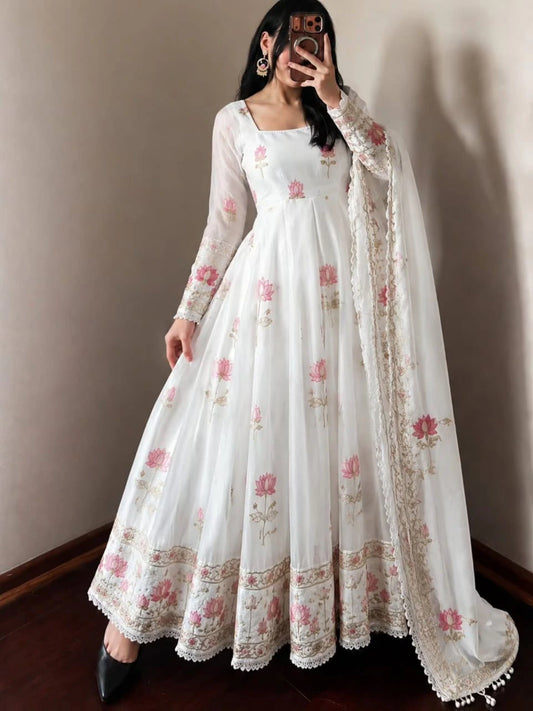 Fendy Silk Anarkali Gown Set
