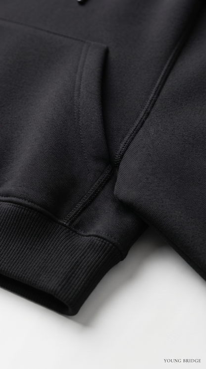 Essential Fleece Pullover Hoodie - Black
