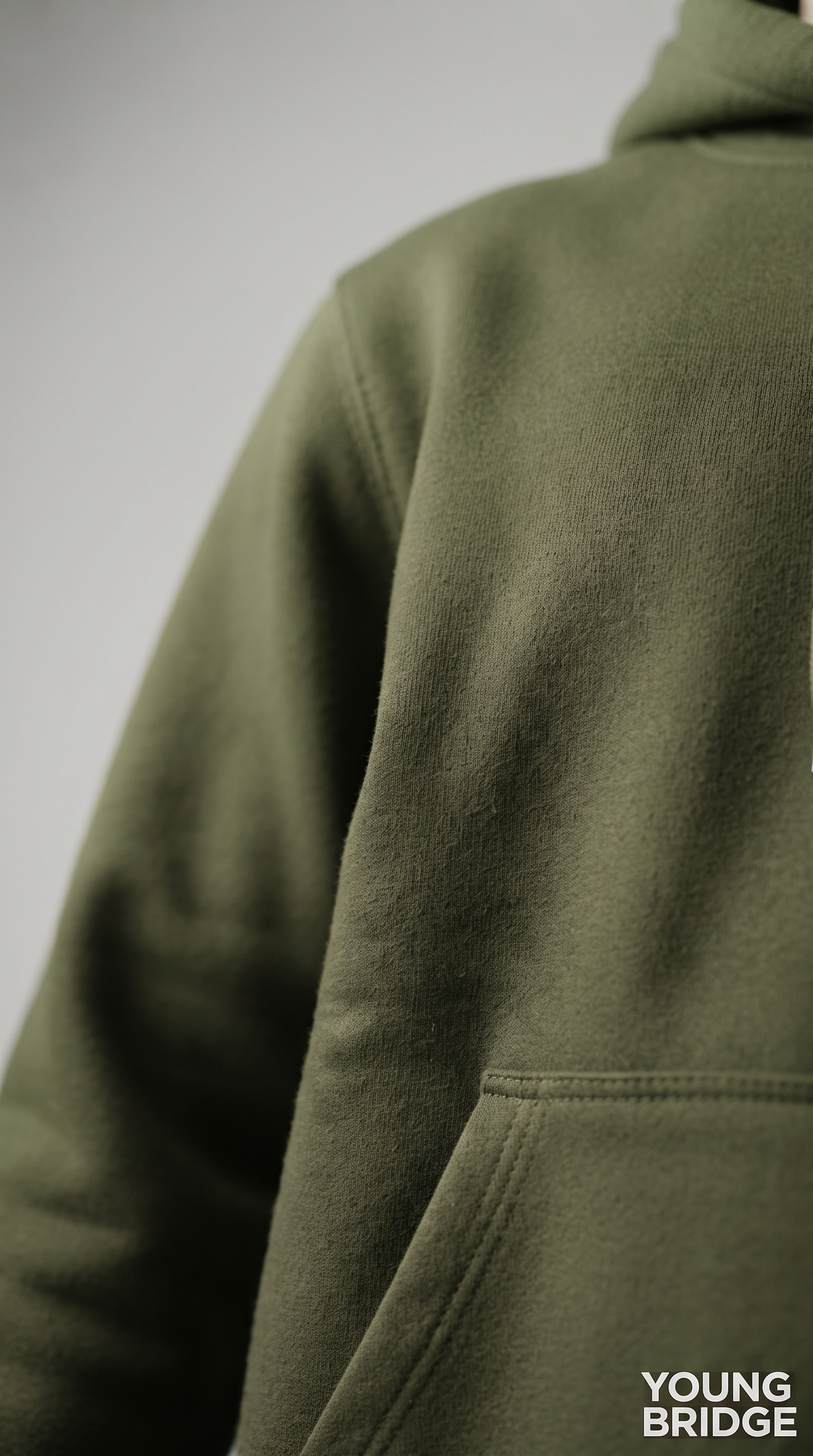 Essential Fleece Pullover Hoodie - Olive Green