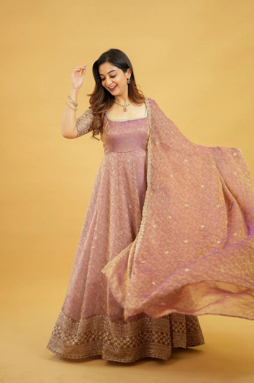 Mayuri Mauve Anarkali with Dupatta