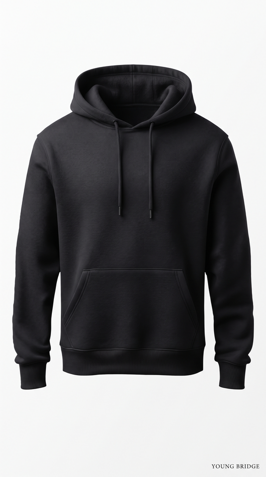 Essential Fleece Pullover Hoodie - Black