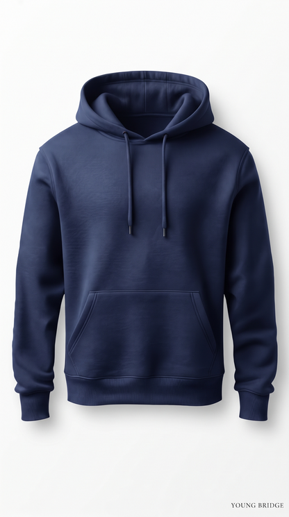 Essential Fleece Pullover Hoodie - Navy Blue
