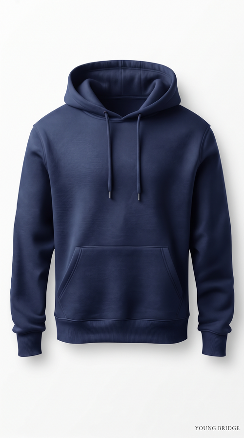 Essential Fleece Pullover Hoodie - Navy Blue