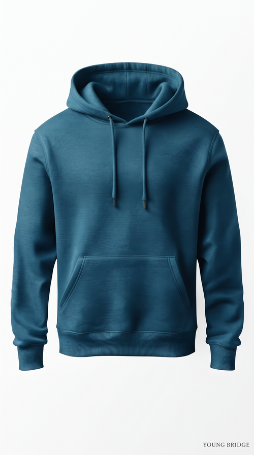 Essential Fleece Pullover Hoodie - Petrol Blue