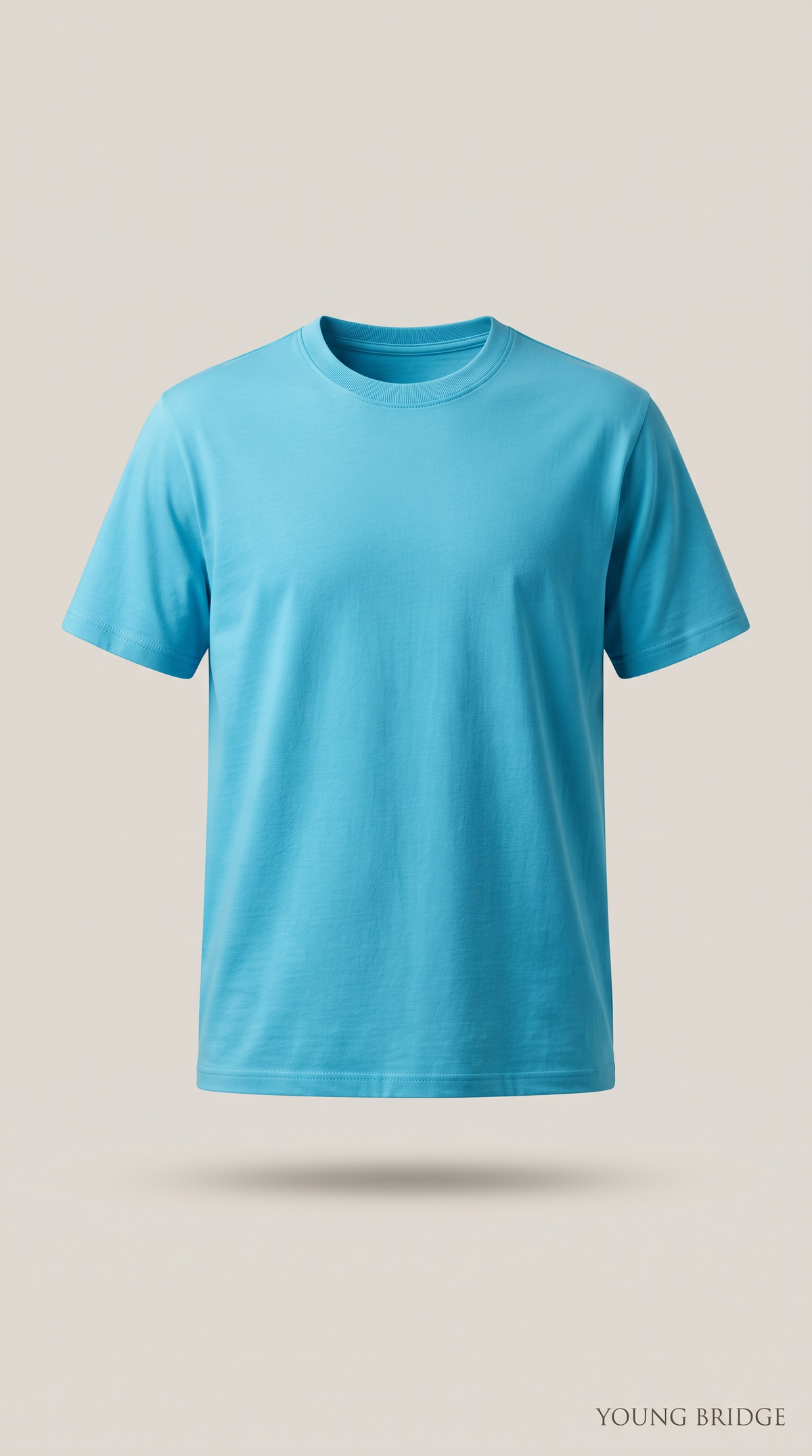 Men's Classic Crewneck Tee Aqua Blue