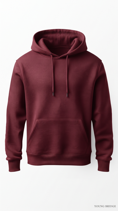 Essential Fleece Pullover Hoodie - Maroon