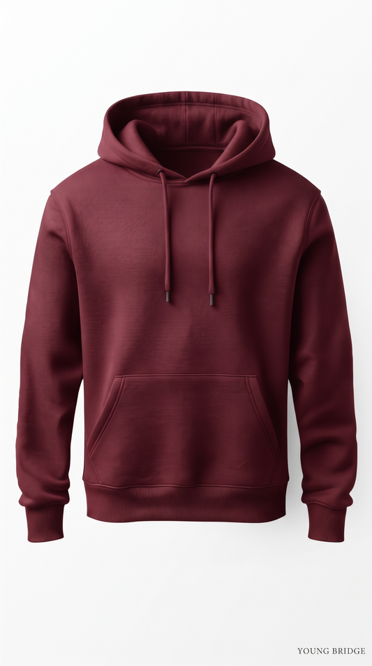 Essential Fleece Pullover Hoodie - Maroon