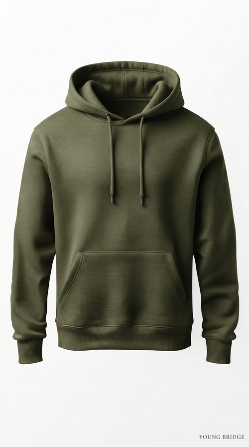 Essential Fleece Pullover Hoodie - Olive Green