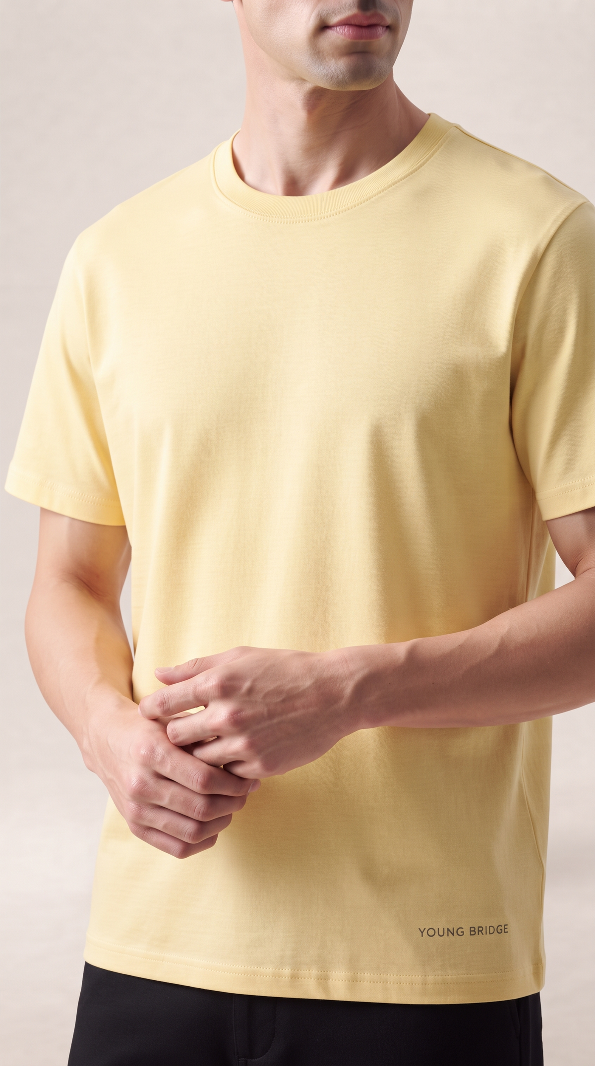 Men's Classic Crewneck Tee Light Yellow