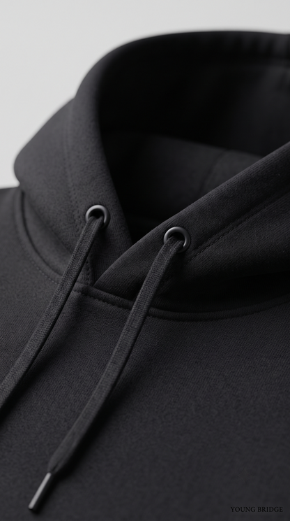Essential Fleece Pullover Hoodie - Black