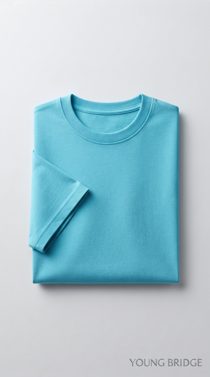 Men's Classic Crewneck Tee Aqua Blue
