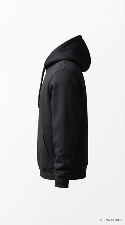Essential Fleece Pullover Hoodie - Black