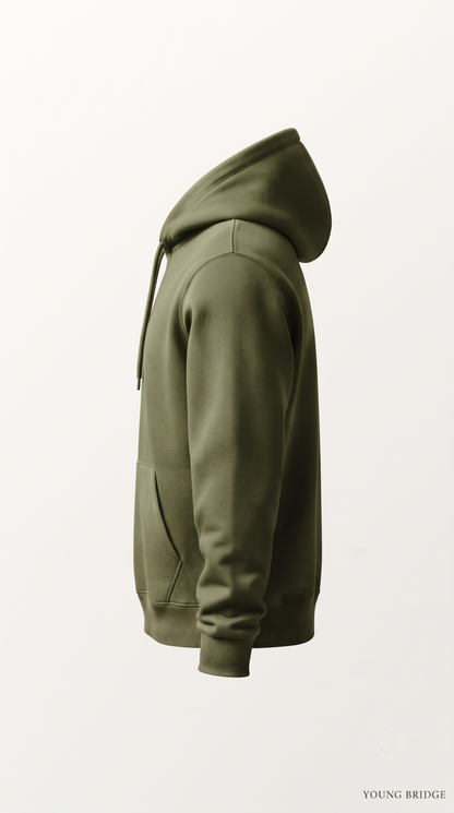 Essential Fleece Pullover Hoodie - Olive Green